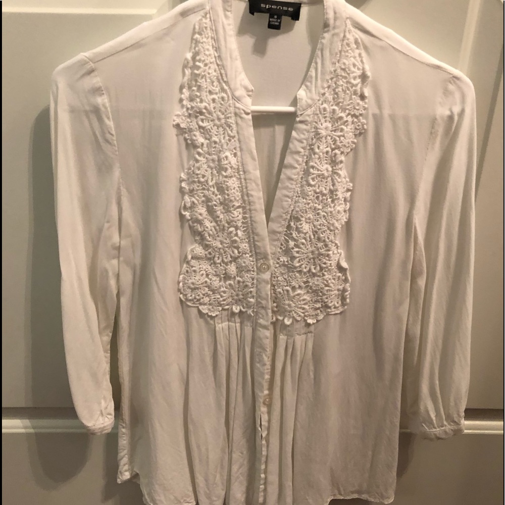 Gorgeous Spense White Flowy Blouse